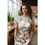 Moud's Süet Kumaş Blossom Japan 4 Desenli Mutfak Önlüğü, Aşçı Önlüğü, Garson Önlüğü, Restoran Önlük