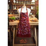 Moud's Süet Kumaş Burgundy 2 Desenli Mutfak Önlüğü, Aşçı Önlüğü, Garson Önlüğü, Restoran Önlük