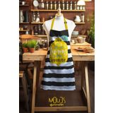 Moud's Süet Kumaş Lemon 1 Desenli Mutfak Önlüğü, Aşçı Önlüğü, Garson Önlüğü, Restoran Önlük