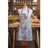 Moud's Süet Kumaş Madame Spring Desenli Mutfak Önlüğü, Aşçı Önlüğü, Garson Önlüğü, Restoran Önlük