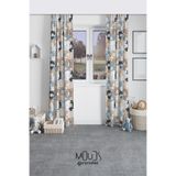 Moud's Tatlı Ayıcıklar Desenli Fon Perde, Çocuk Odası, Süet Baskılı, 70 x 270 cm, 2 Kanat