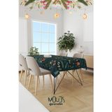 Moud'S Yeşil Merry Christmas Yılbaşı Desenli Süet Dertsiz Masa Örtüsü