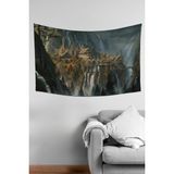 Moud's Yüzüklerin Efendisi Rivendell Ayrıkvadi Desenli Duvar Örtüsü Duvar Halısı Tapestry Süet Dokulu Kumaş - 100 x 70 cm
