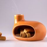 MOUGIGI Seramik Palo Santo Tutucu - Palo Santo Çubukları ve Adaçayı için El Yapımı Kül Avcısı - Meditasyon ve Ev Dekoru için Benzersiz Tasarım - Tütsü Brülörü