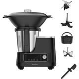Moulinex Click Chef Mutfak Robotu, Pişirme Fonksiyonlu, 1400 Watt, 12 Hız Seviyesi, Toplam Hacim 3,6 Litre, 28 Fonksiyon, Aksesuarlar ve Tarif Kitapçığı Dahil, Siyah, HF4568 - Beyaz
