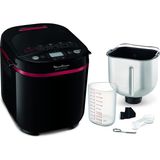 Moulinex OW2208 Pain & Plaisir, Ekmek Makinesi, 17 Otomatik Program, 3 Ağırlık Ayarı ve 3 Kızartma Seviyesi, 15 Fre'ye Kadar Gecikmeli Başlatma, Tarif Kitabı Dahil, 650W, Siyah/mor