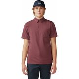 Mountain Hardwear Low Exposure Polo Erkek Kısa Kollu T-Shirt - Bordo - XL