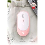 Mouse Çift Modlu Sessiz Kablosuz Fare Tm16 Pembe