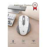 Mouse Çift Modlu Sessiz Kablosuz Oyuncu Fare Tm20 Beyaz Gri