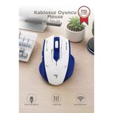 Mouse Çift Modlu Sessiz Kablosuz Oyuncu Fare Tm20 Beyaz Mavi