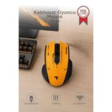 Mouse Çift Modlu Sessiz Kablosuz Oyuncu Fare Tm20 Siyah Sarı