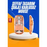 Mouse Fare Kablosuz Mouse Fare Şarjlı Bluetooth Sessiz 5 Tuşlu Şeffaf Mir98652400