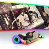 Mouse Pad Anime Sevimli Kız Oyun Fare Altlığı LED Işıklı Mousepad XXL Kaymaz Oyun PC Klavye Masa Sümeni Dizüstü Bilgisayar için 27,5 x 11,8 inç