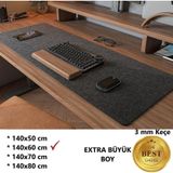 Mouse Pad Masa Koruyucu Büyük Keçe Oyuncu Matı 3mm Antrasit Renk