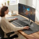 Mouse Pad Masa Koruyucu Büyük Keçe Oyuncu Matı 3mm Koyu Gri Renk Büyük Boylarda L-XL-XXL Ölçülerde Lütfen Masa Ölçünüzü Kontrol Ederek Seçiniz (140X70 CM)