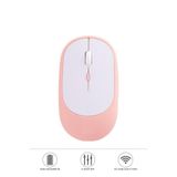 Mouse Usb Ve Bluetooth Bağlanti Çift Modlu Şarjli Sessiz Kablosuz Fare TM16 Pembe