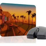 mousepad bastir Gta Vice City Kaymaz Dikişli Kauçuk Oyuncu Mousepad V5 - 22X18 Gaming Mouse Pad Fare Altlığı