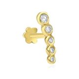 Mov Diamond Tsuki Pırlantalı 14 Ayar Altın Kadın Piercing Küpe - Standart