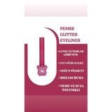 MOV Glitter Eyeliner, Pembe, Parlak ve Simli, Suya Dayanıklı, Uzun Süre Kalıcı, İnce Uçlu Sıvı Eyeliner
