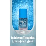 Mov Glitter Simli Oje Beyaz No:5
