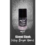 Mov Glitter Simli Oje Siyah Beyaz No:4