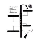 Mov Yıldız Desenli Eyeliner - Siyah