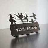 Mova Dizayn Kişiye Özel Hediyelik Spor Salonu Judo Sanat Karate Fitness Gym Tasarımlı Metal Masaüstü Isimlik - Siyah - 140x200mm - İsimlik