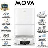 Mova Premium Ultra Robot Süpürge ve Paspas: 19.000PA Ultra Güçlü Emiş, Maxireach Kenar Temizleme, Sıcak Hava ile Mop Kurutma, Otomatik Toz Boşaltma ve Kirli/temiz Su Istasyonu, Lazer Navigasyon, 3 Yıl