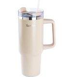 Move Açık Kahve Paslanmaz Çelik Pipetli Termos Bardak 1.2l