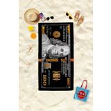 MoveBeach Siyah Dolar Desenli Plaj Havlusu, Banyo Havlusu