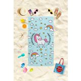 MoveBeach Unicorn Desenli Çocuk Plaj Havlusu, Banyo Havlusu