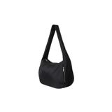 Movement Bag Su İtici Kumaş Kadın Omuz Çantası - Şık ve Geniş Tasarım, Fermuarlı Yan Cepler, Günlük ve Seyahat Tipi Kadın Kol Çantası (Parlak Siyah)