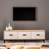 Movemo 160 cm TV Sehpası Atlantik Çam-Mola Mermer