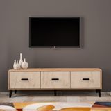 Movemo 160 cm TV Sehpası Atlantik Çam-Traverten