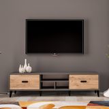 Movemo 180 cm TV Sehpası Antrasit-Atlantik Çam