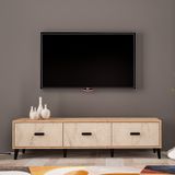 Movemo 180 cm TV Sehpası Atlantik Çam-Traverten