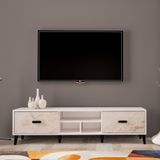 Movemo 180 cm TV Sehpası Beyaz-Mola Mermer