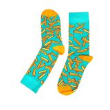 Moving Patates Kızartması Tasarım Renkli Çorap - Fast Food Figürlü Eğlenceli Pamuklu Çorap - Sarı Kırmızı Pop-Art Tarzı Yumuşak ve Konforlu Unisex Soket Çorap, Lezzetli Tasarım Hediyelik