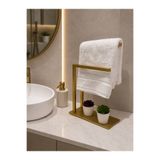 MOVIRA HOME Gold Lüks Metal Tezgah Üstü Havluluk – Modern Dekoratif Havlu Standı
