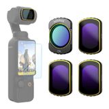 MOVMAX CPL & ND16 & ND64 & ND256 Filtre Kiti (4'lü Paket) DJI Osmo Pocket 3 Aksesuarları için, Manyetik Nötr Yoğunluklu Polarizasyon Filtresi, Çok Kaplamalı/Optik Cam/Alüminyum Çerçeve, 1 LCD Koruyucu