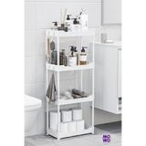 MOWO 4 Katlı Plastik Raf Sistemi BEYAZ - Banyo Rafı ve Mutfak Düzenleyici Organizer Raf, Banyo Dolabı