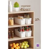 Mowo Home 4 Adet Slim Mutfak Düzenleyici, Buzdolabı Düzenleyici, Banyo Düzenleyici, Organizer, Saklama Kabı - 2,7 lt