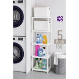 Mowo Home 5 Katlı Beyaz 40x33 Portatif Organizer Plastik Mutfak Banyo Dolap Raf – Kiler Çamaşır Odası Rafı