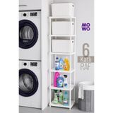 Mowo Home 6 Katlı Beyaz 40x33 Portatif Organizer Plastik Mutfak Banyo Dolap Raf – Kiler Çamaşır Odası Rafı