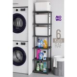 Mowo Home 6 Katlı Siyah 40x33 Portatif Organizer Plastik Mutfak Banyo Dolap Raf – Kiler Çamaşır Odası Rafı