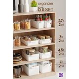 Mowo Home 8 Adet Mix Set Mutfak Düzenleyici, Buzdolabı Düzenleyici, Banyo Düzenleyici, Organizer, Saklama Kabı