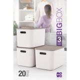Mowo Home Beyaz 20 Lt Çok Amaçlı Dolap Içi Düzenleyici Kapaklı Kutu, Dekoratif Saklama Kutusu