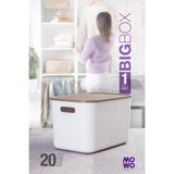 Mowo Home BigBox 20 Lt 1'li Beyaz Dolap Düzenleyici Kapaklı Saklama Kutusu Sepet Organizer Oyuncak kutusu