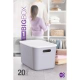 Mowo Home BigBox 20 Lt 1'li Gri Dolap Düzenleyici Kapaklı Saklama Kutusu Sepet Organizer Oyuncak kutusu