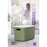 Mowo Home BigBox 20 Lt 1'li Yeşil Dolap Düzenleyici Kapaklı Saklama Kutusu Sepet Organizer Oyuncak kutusu